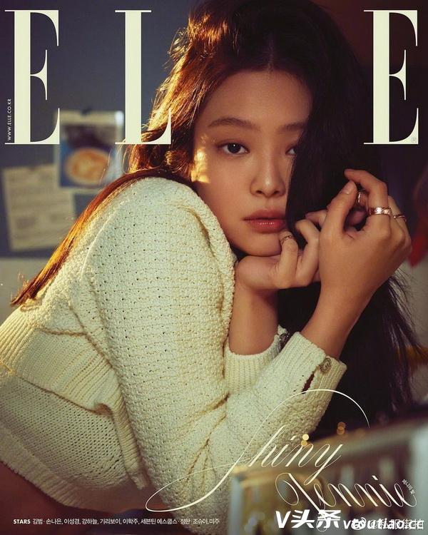 ELLE韩版2月刊封面，Jennie的美貌如此耀眼
